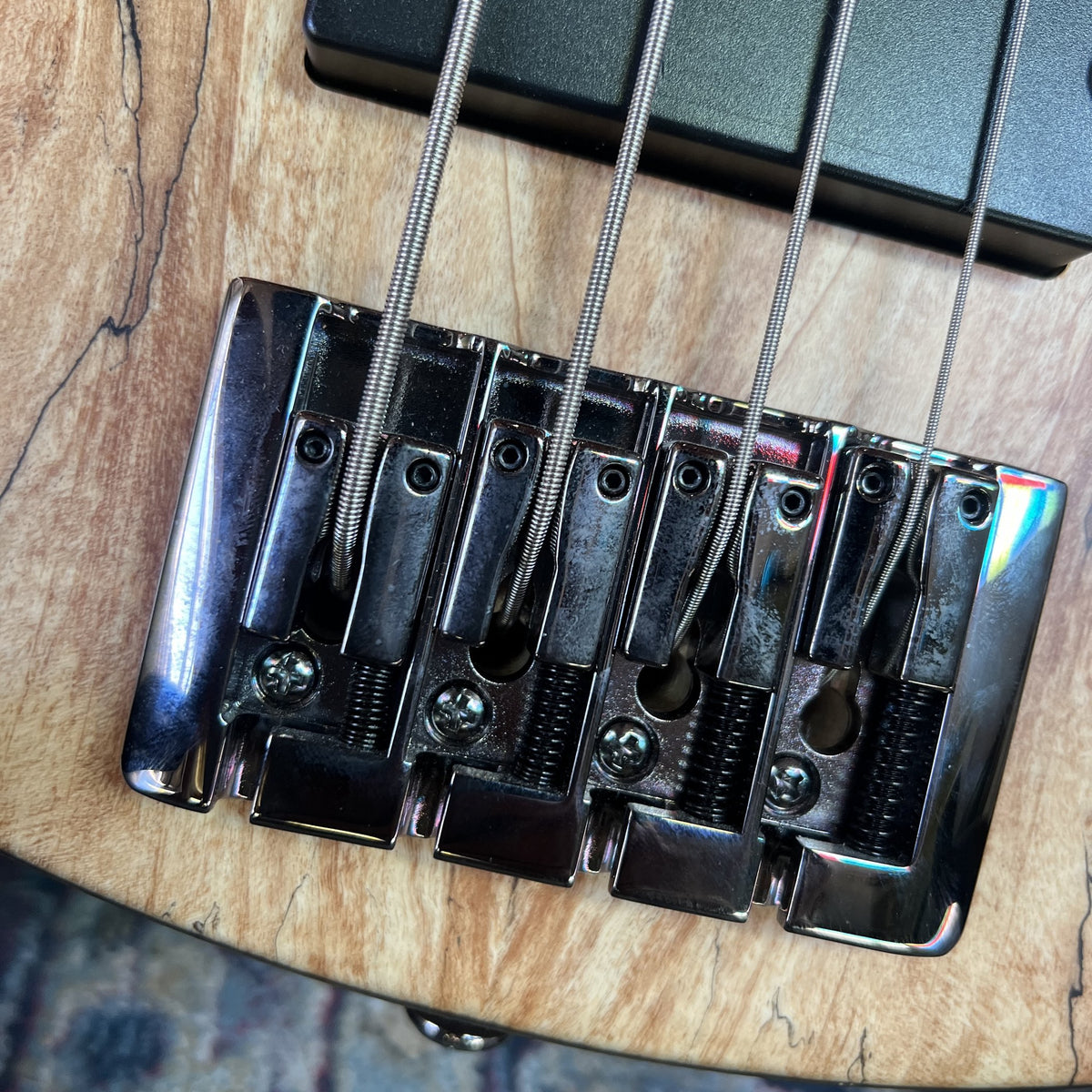 ESP LTD B-204SM Spalted Maple Bass Guitar – 4-String, Natural Satin