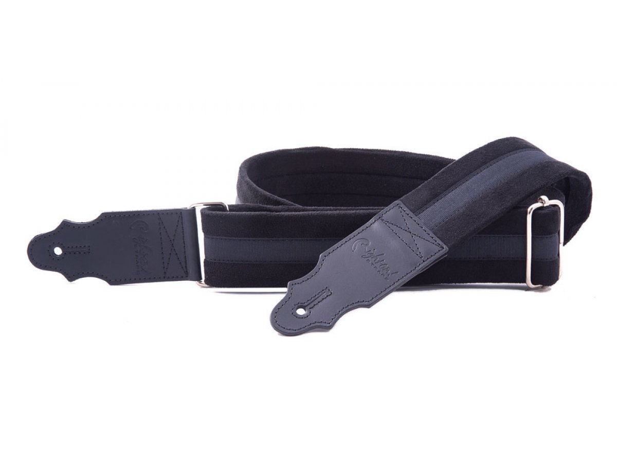 RightOn! Straps Standard Plus Plain Black Guitar Strap