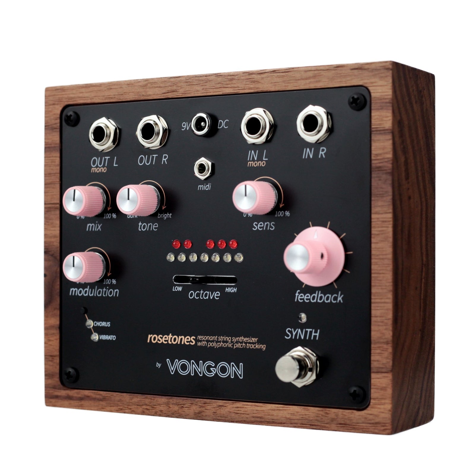 Vongon Rosetones | 12-Voice Polyphonic Sympathetic Resonator & Synth Pedal