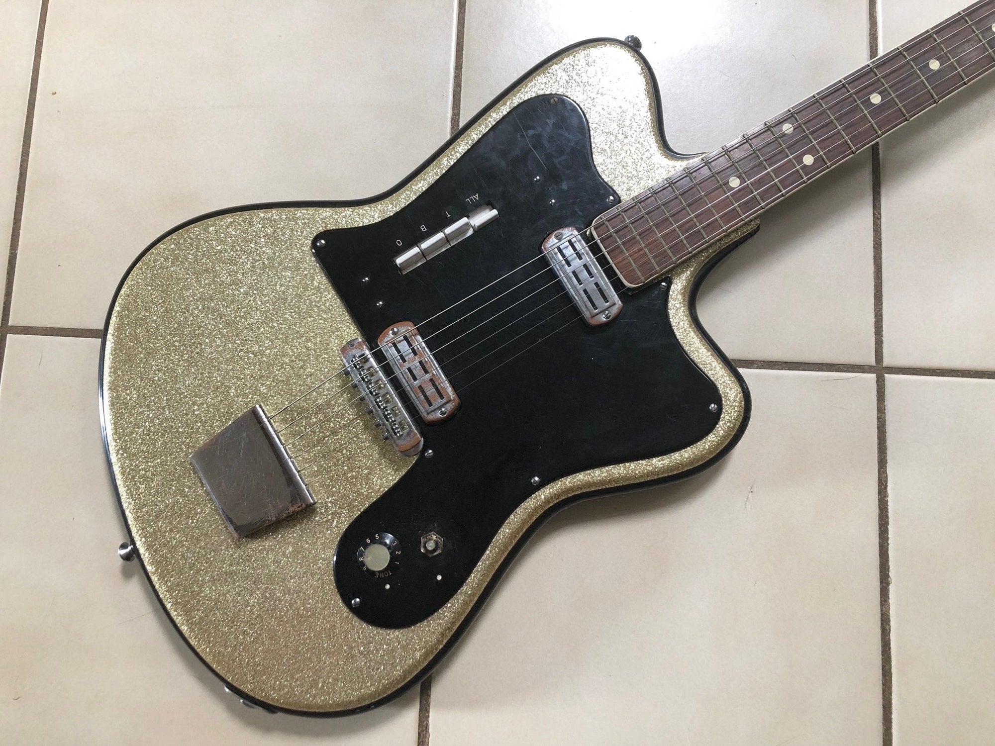 Vintage 1960's Eko Crucianelli Italian Guitar with Case