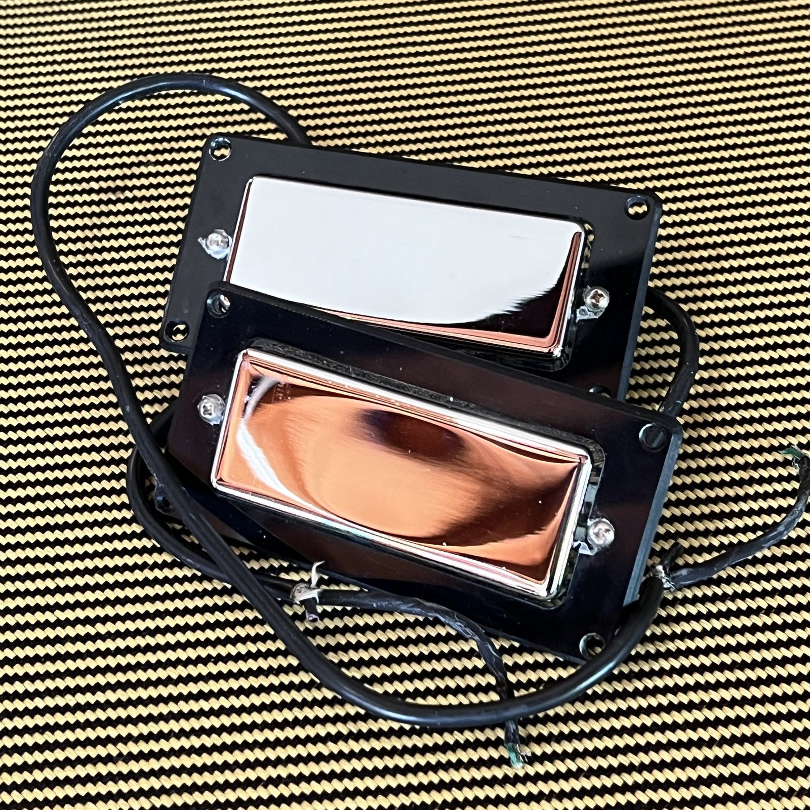 Lollar Firebird / Mini-Humbucker Pickup Set - Solid Chrome with Adapter Rings (2020