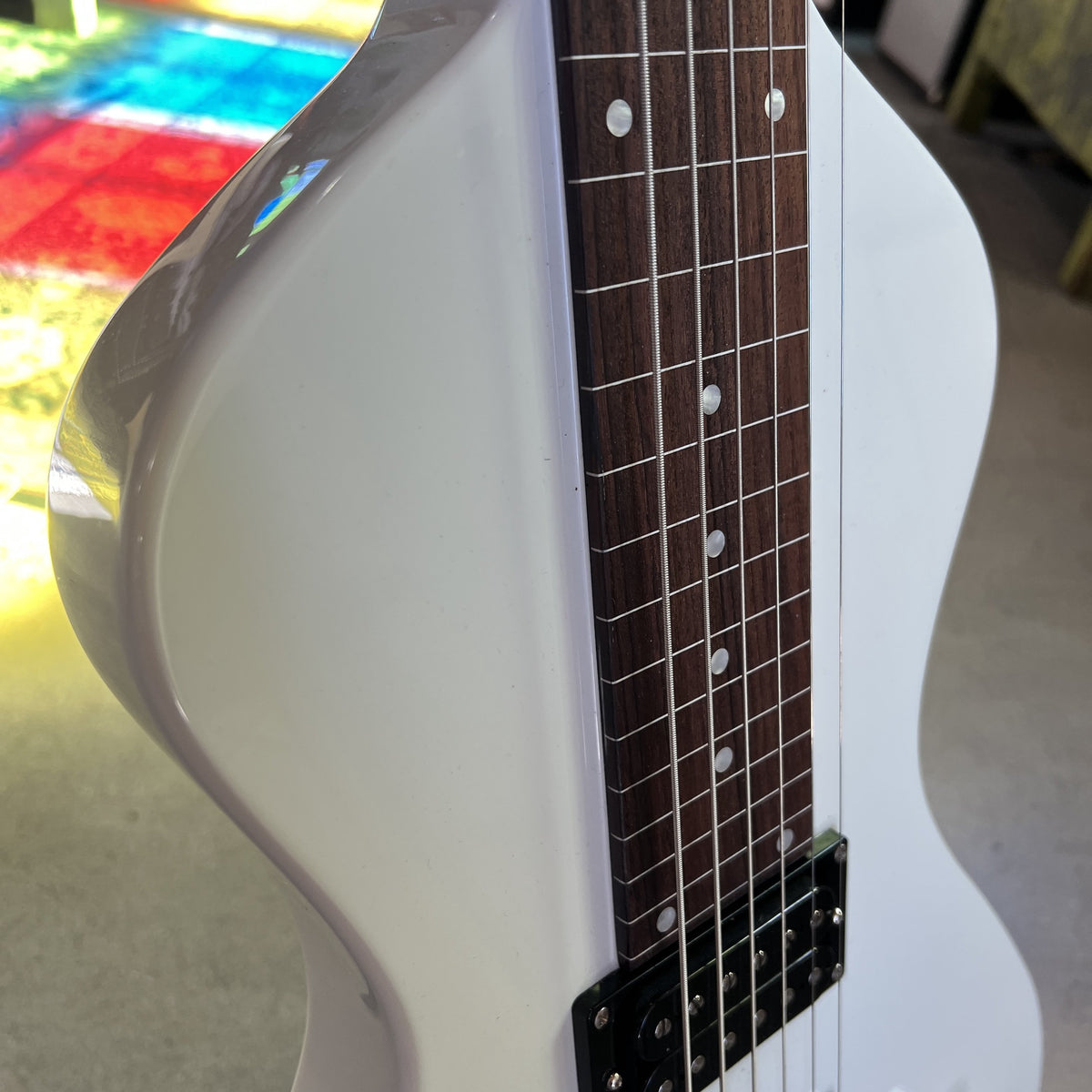 Asher Electro Hawaiian Junior Lap Steel Guitar - Antique White | Cottonwood Music Emporium