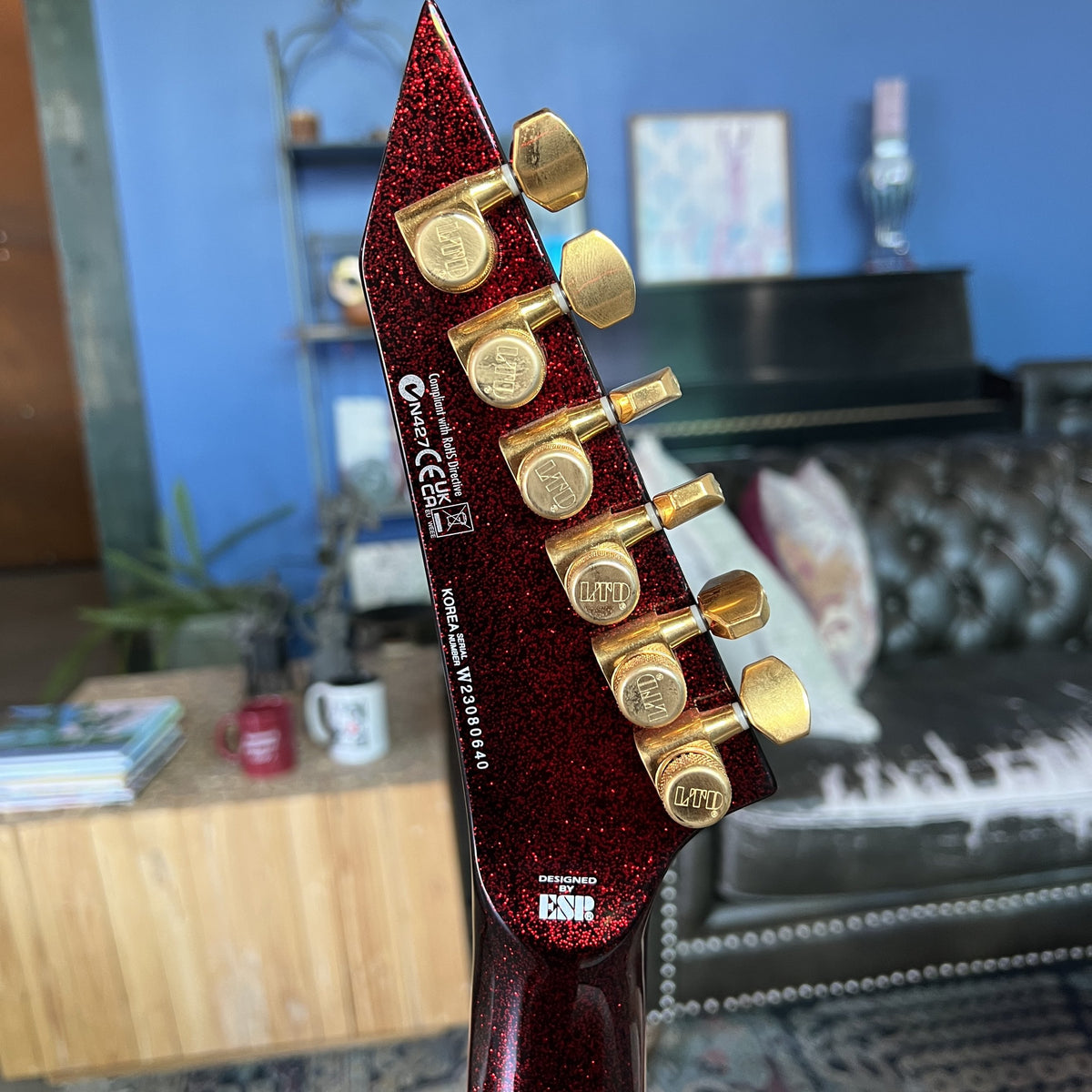 ESP LTD KH-V Kirk Hammett Signature - Red Sparkle (2023, Excellent Condition)
