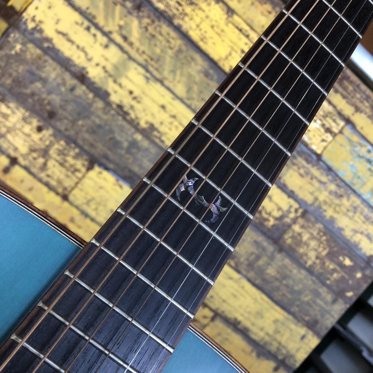 Morris FLB-80 Acoustic Electric Guitar - Turquoise Blue