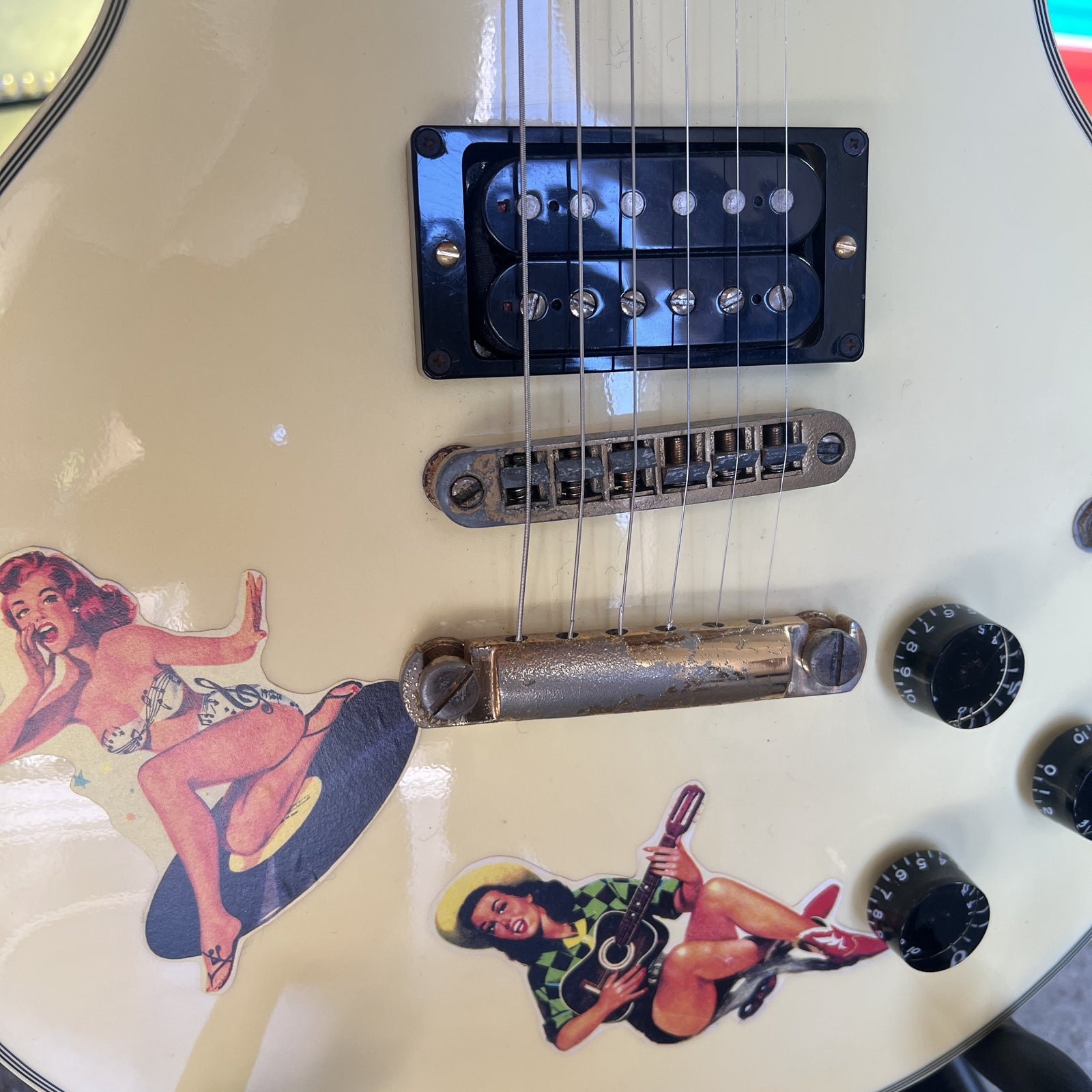 1977 Ibanez Model 2350 Custom Lawsuit Era Electric Guitar - Antique White (Steve Jones Sex Pistols Tribute)
