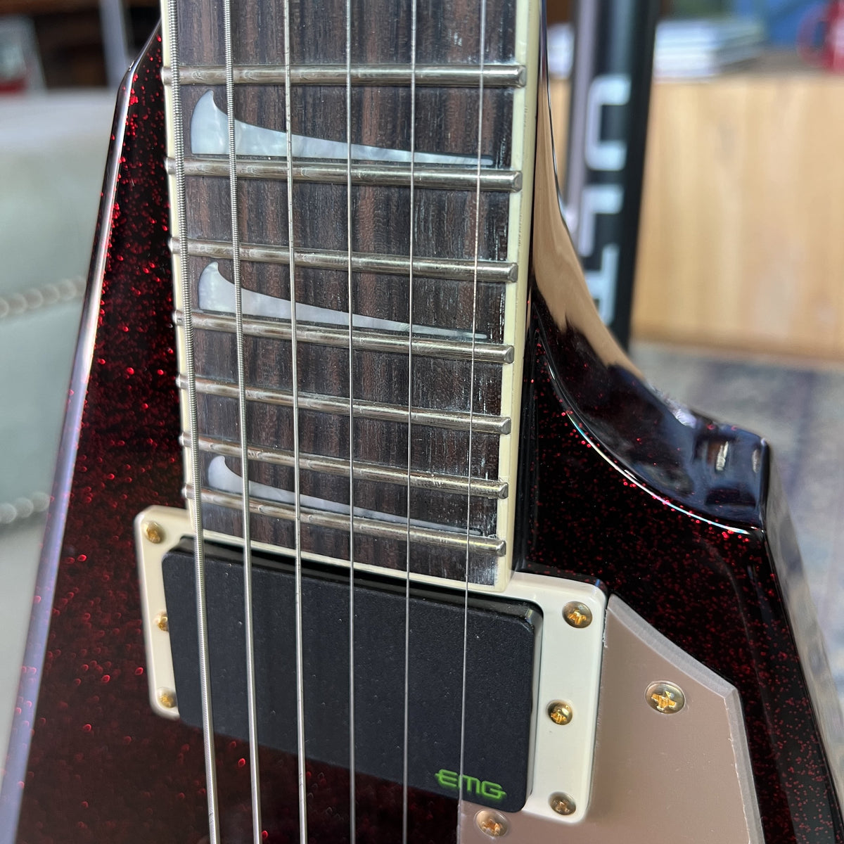 ESP LTD KH-V Kirk Hammett Signature - Red Sparkle (2023, Excellent Condition)