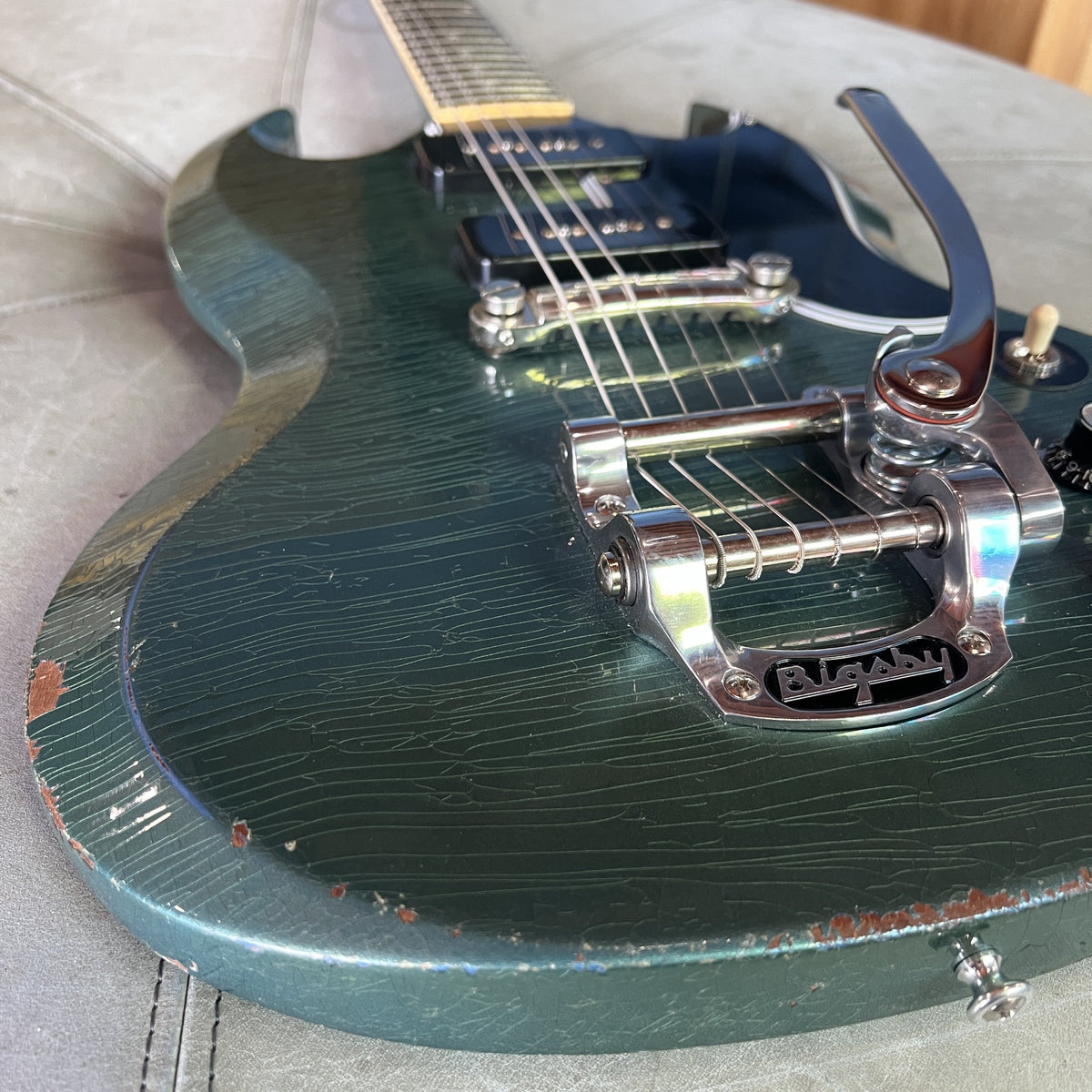 Gibson Custom Murphy Lab 1963 SG Special Reissue – Light Aged Antique Pelham Blue w/ Bigsby B5 (SN: 203423)