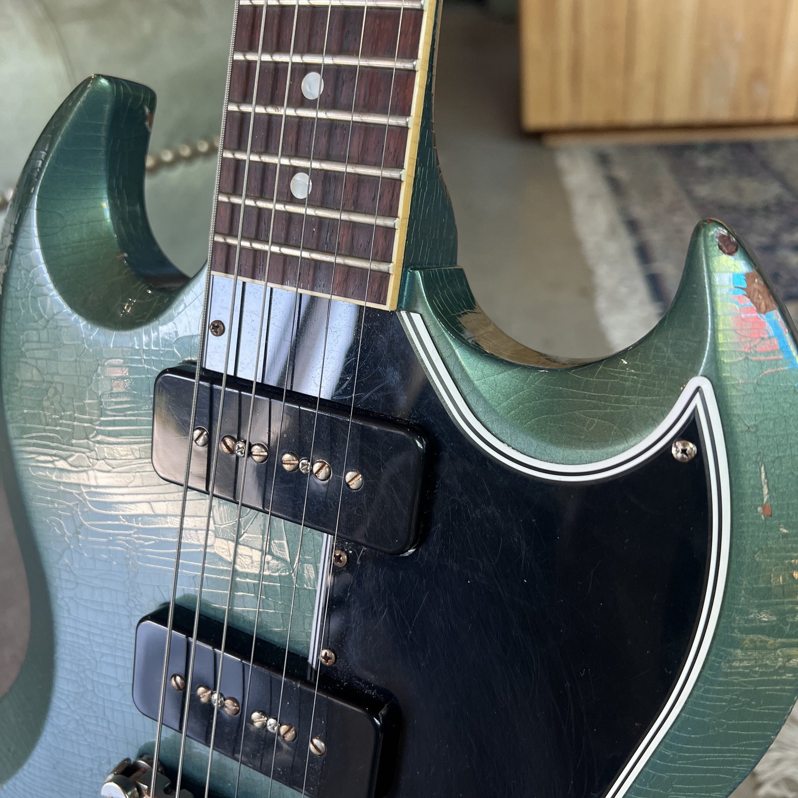 Gibson Custom Murphy Lab 1963 SG Special Reissue – Light Aged Antique Pelham Blue w/ Bigsby B5 (SN: 203423)