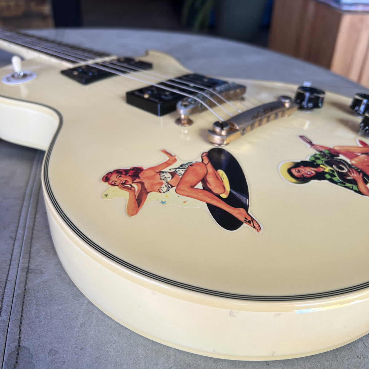 1977 Ibanez Model 2350 Custom Lawsuit Era Electric Guitar - Antique White (Steve Jones Sex Pistols Tribute)