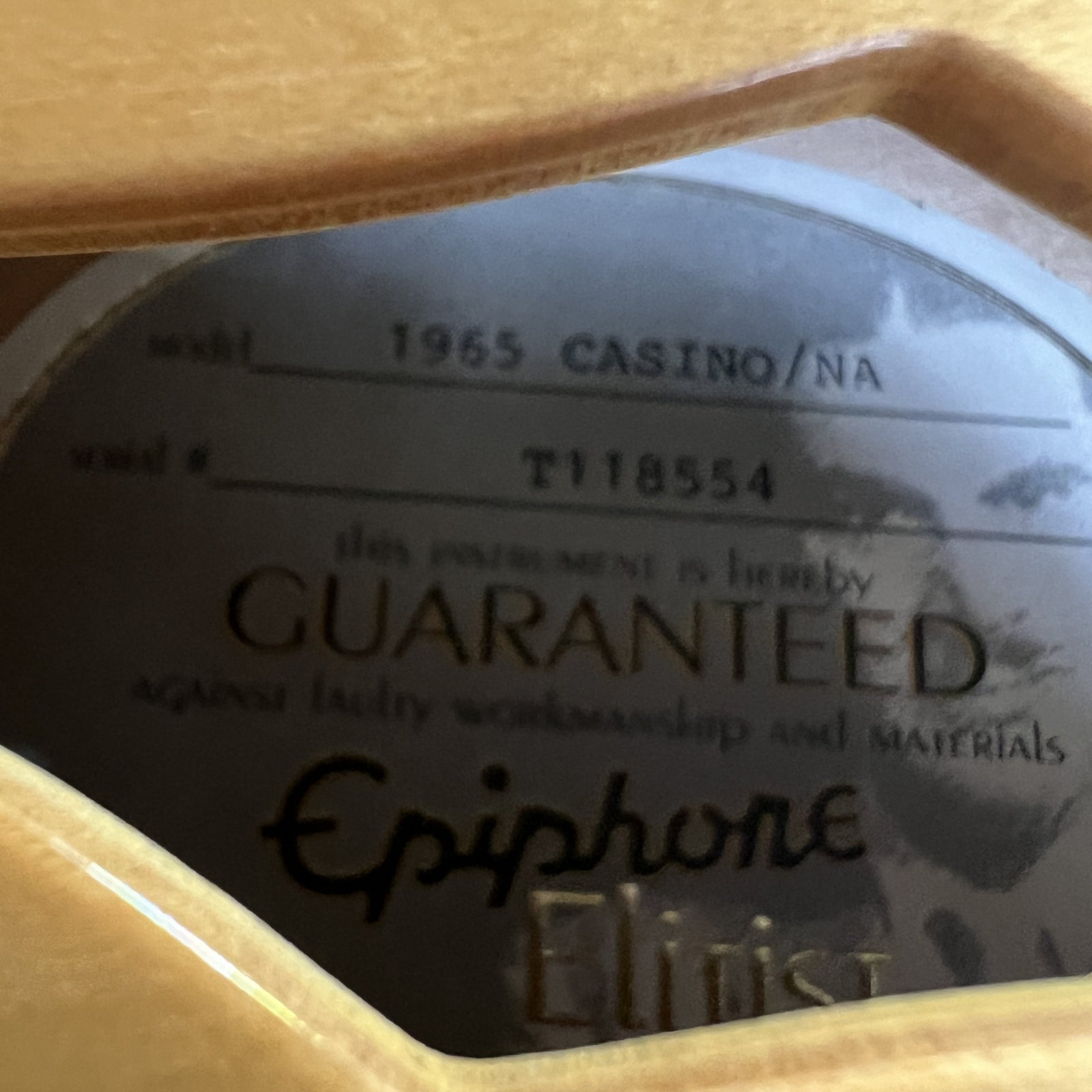 2011 Epiphone Elitist Casino – Natural (Made in Japan, Terada)