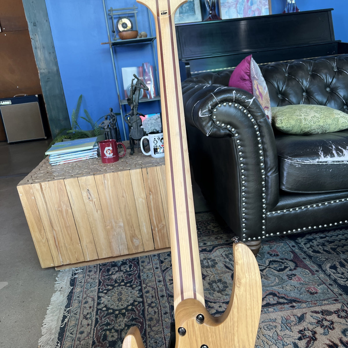 ESP LTD B-204SM Spalted Maple Bass Guitar – 4-String, Natural Satin