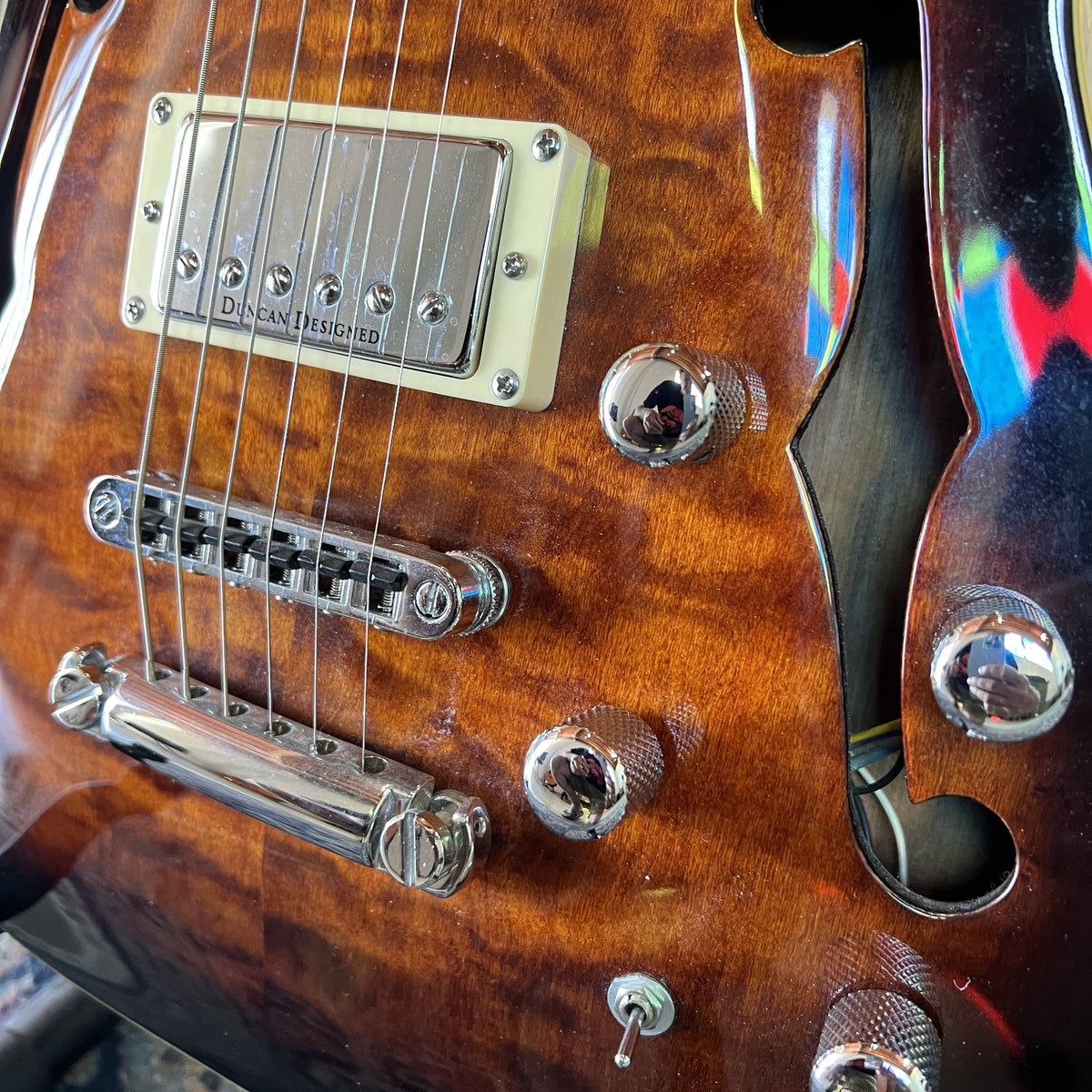 2006 Schecter Diamond Series C-1 E/A Semi-Hollow Hybrid Guitar – Dark Vintage Sunburst