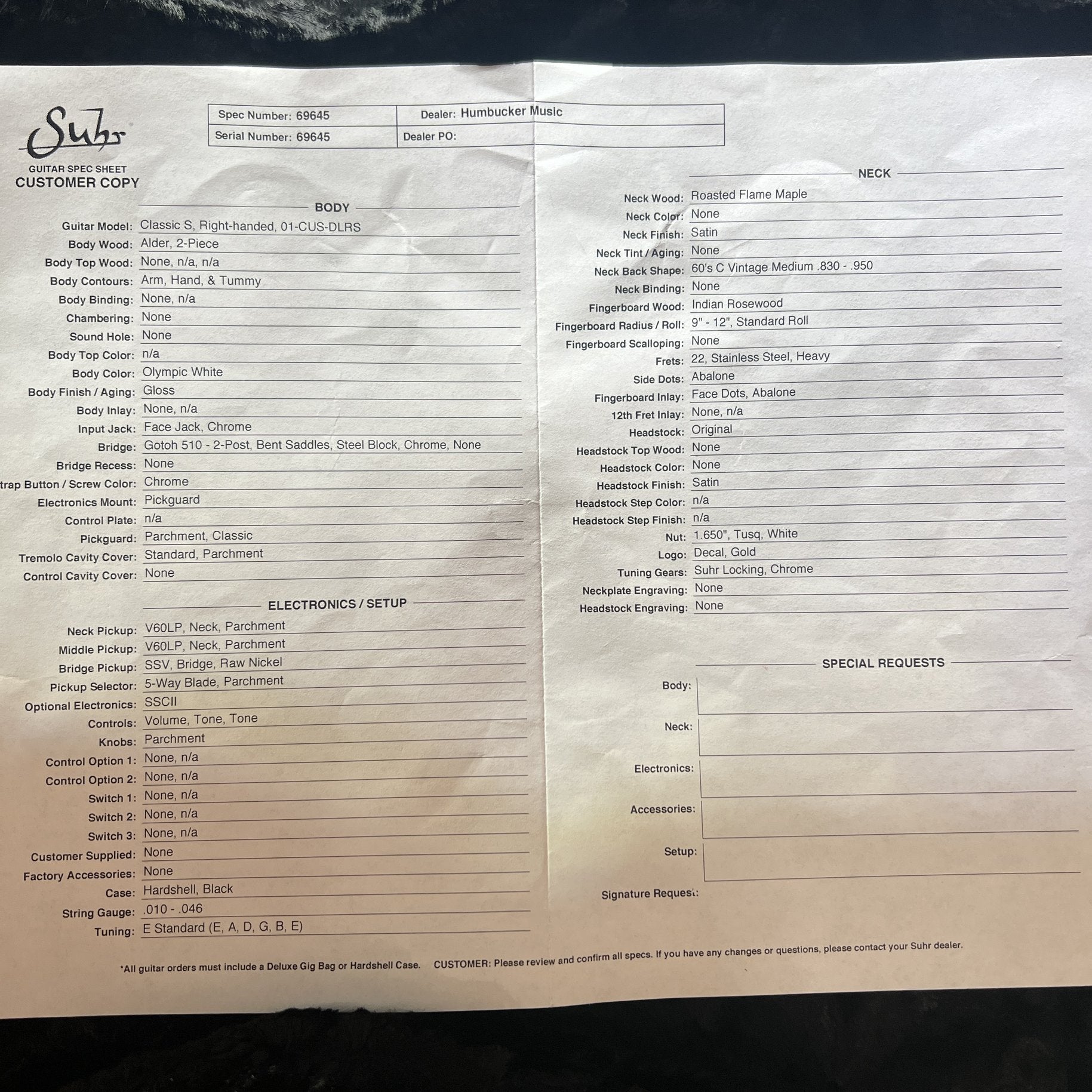 Suhr Classic S HSS - 2022 - Olympic White