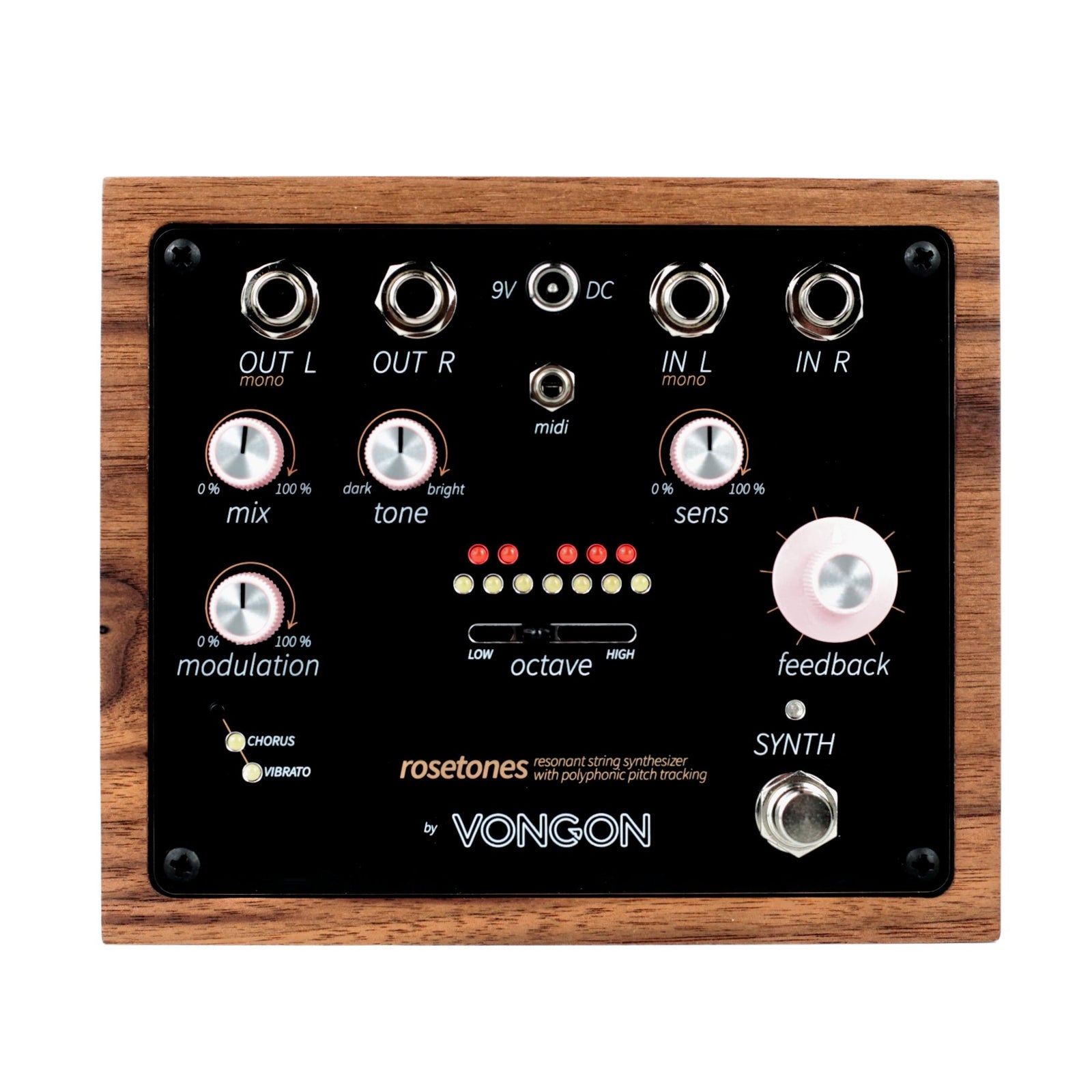 Vongon Rosetones | 12-Voice Polyphonic Sympathetic Resonator & Synth Pedal