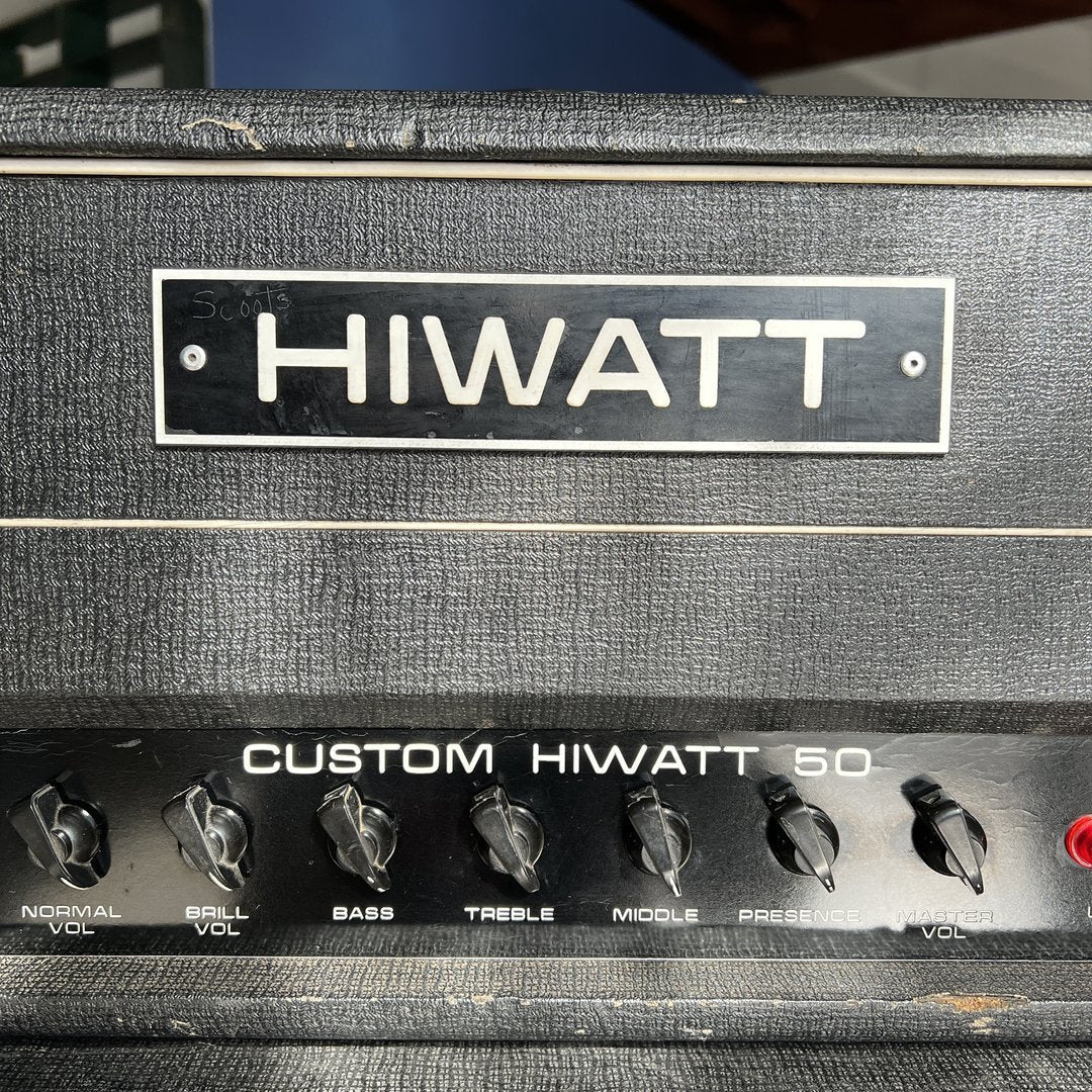 1977 Hiwatt Custom Hiwatt 50 Guitar Amplifier Head, Model DR504