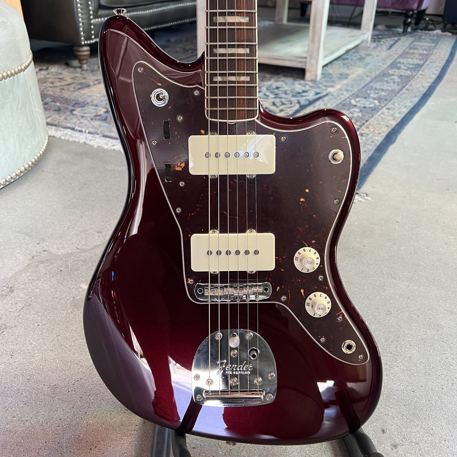 Fender Troy Van Leeuwen Signature Jazzmaster Electric Guitar in Oxblood finish.