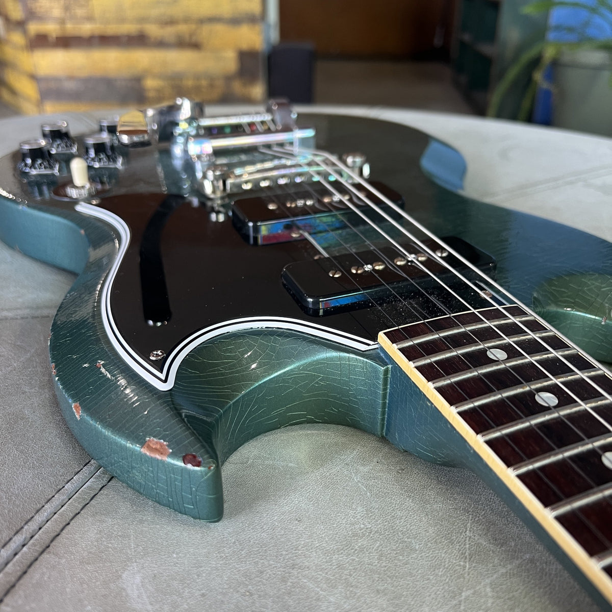 Gibson Custom Murphy Lab 1963 SG Special Reissue – Light Aged Antique Pelham Blue w/ Bigsby B5 (SN: 203423)
