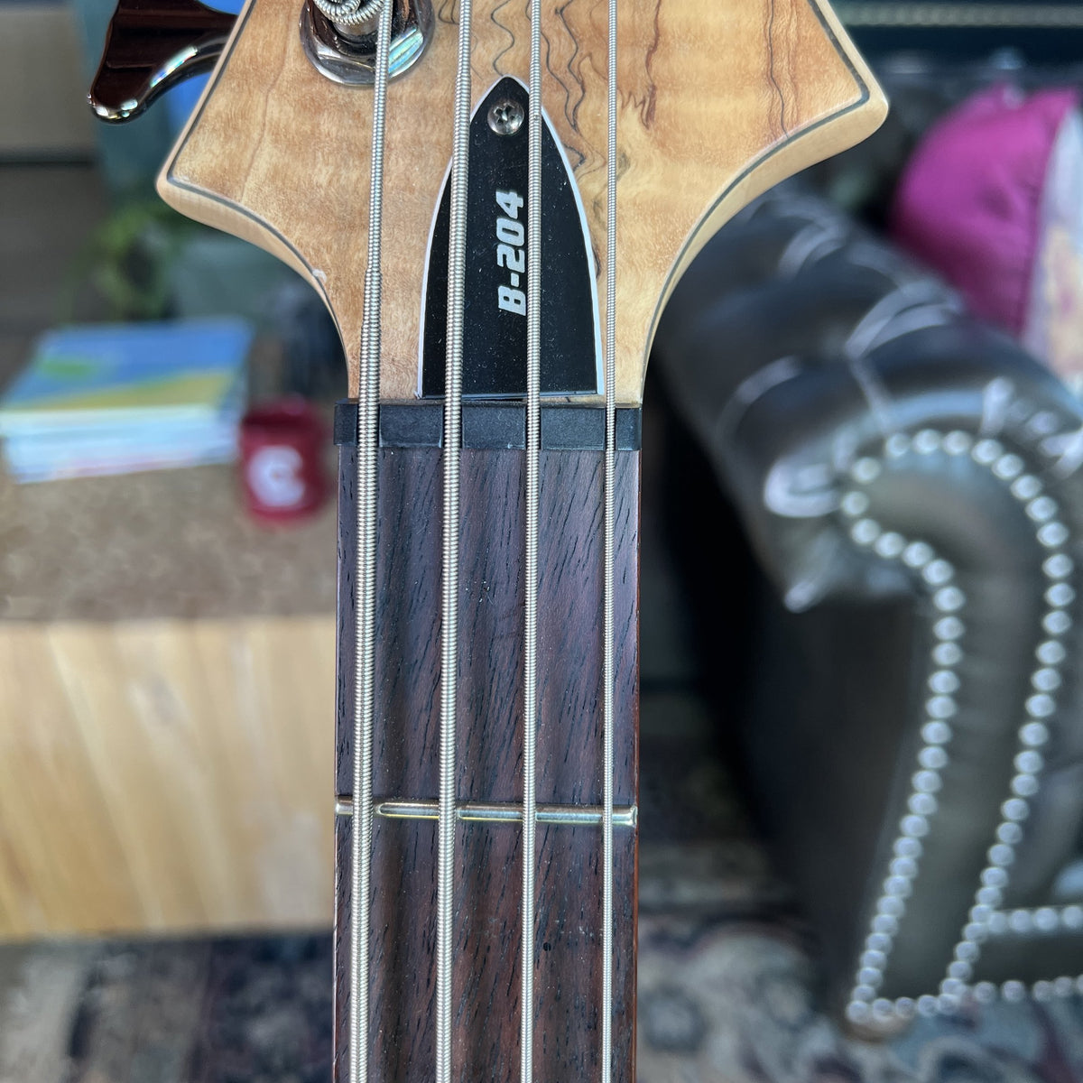 ESP LTD B-204SM Spalted Maple Bass Guitar – 4-String, Natural Satin
