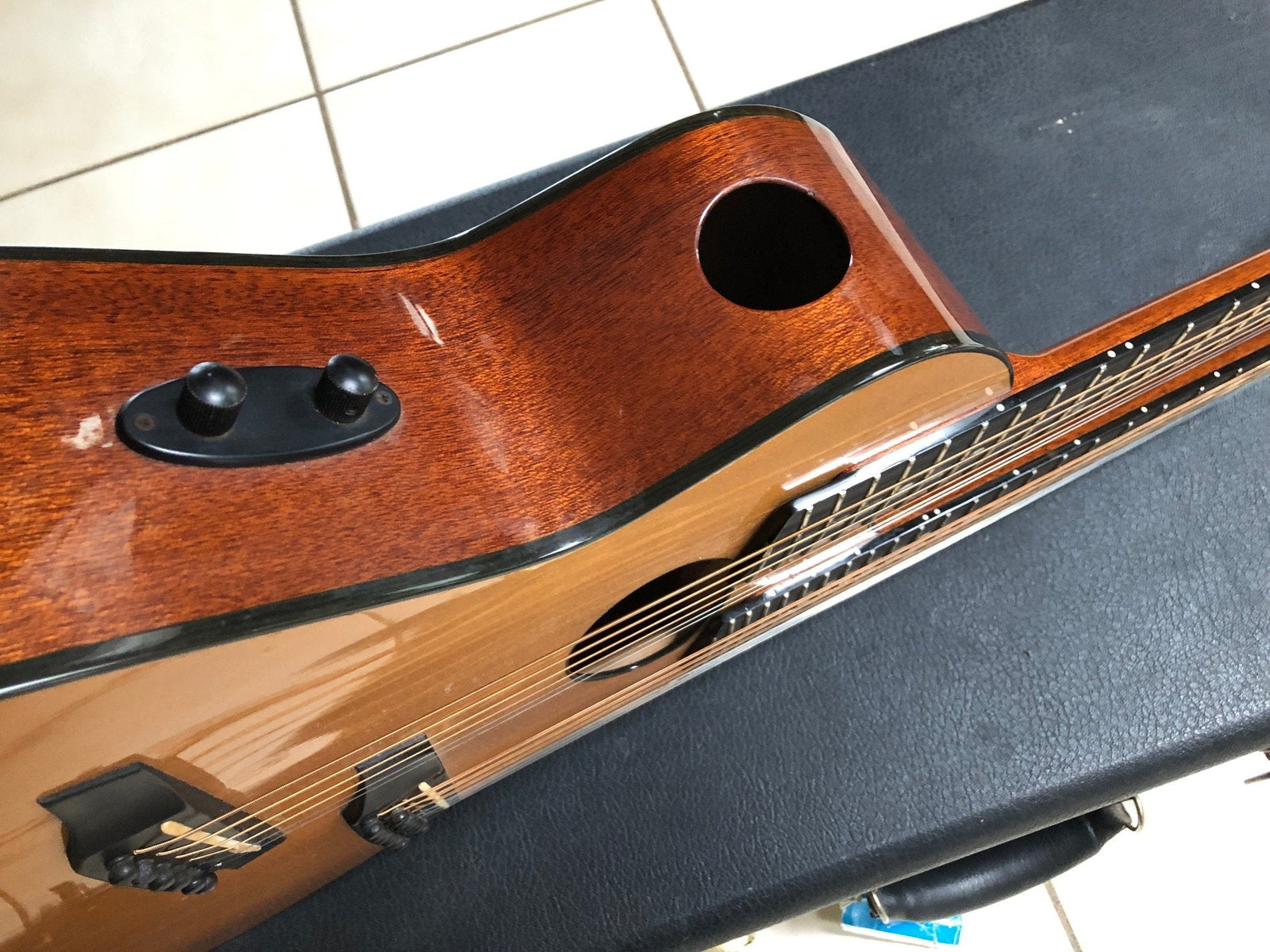 2011 Veillette Double Neck Acoustic Guitar w/Flight Case