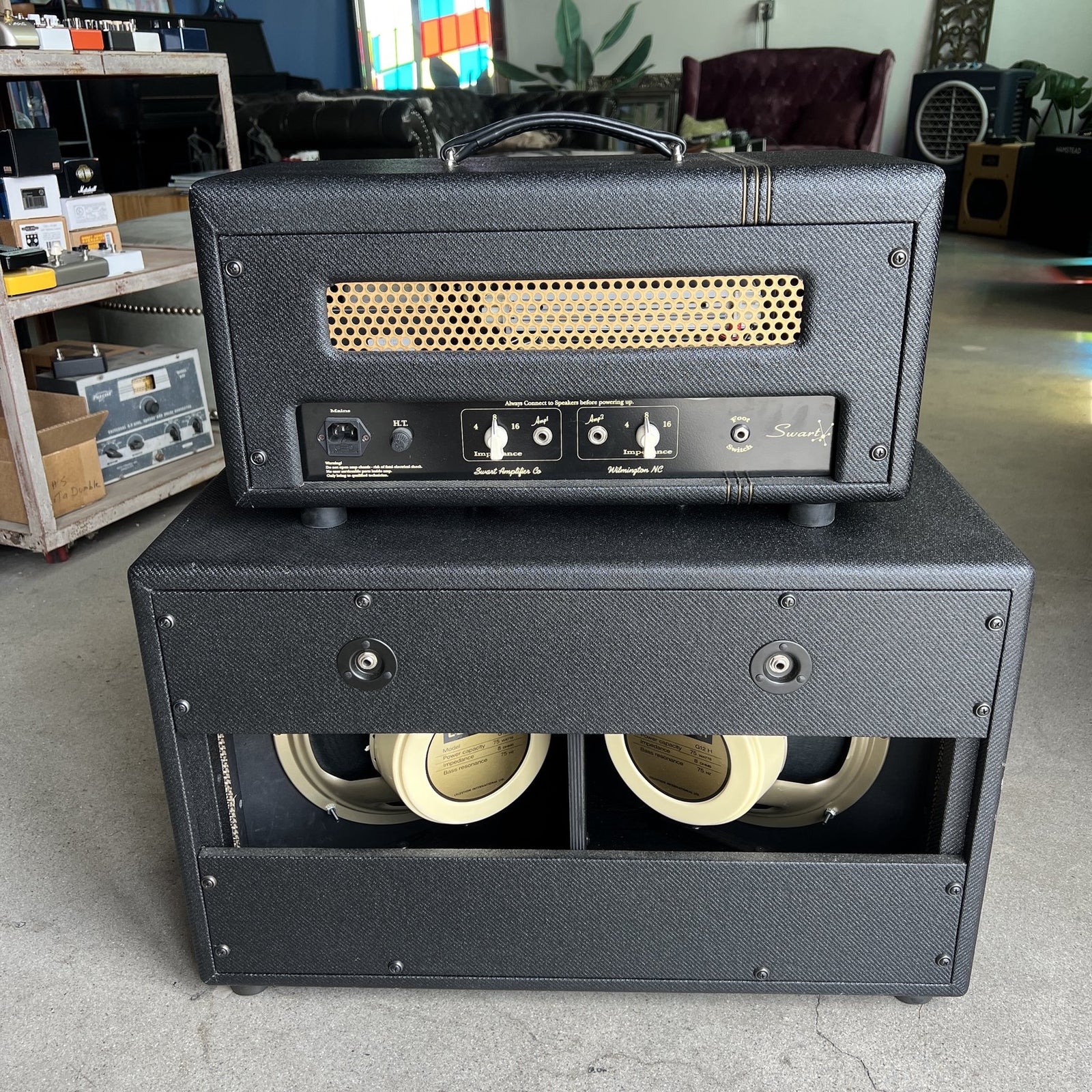 Swart Stereo Master 20 Head & Matching 2x12 Stereo Cabinet – Black Tweed (2019)