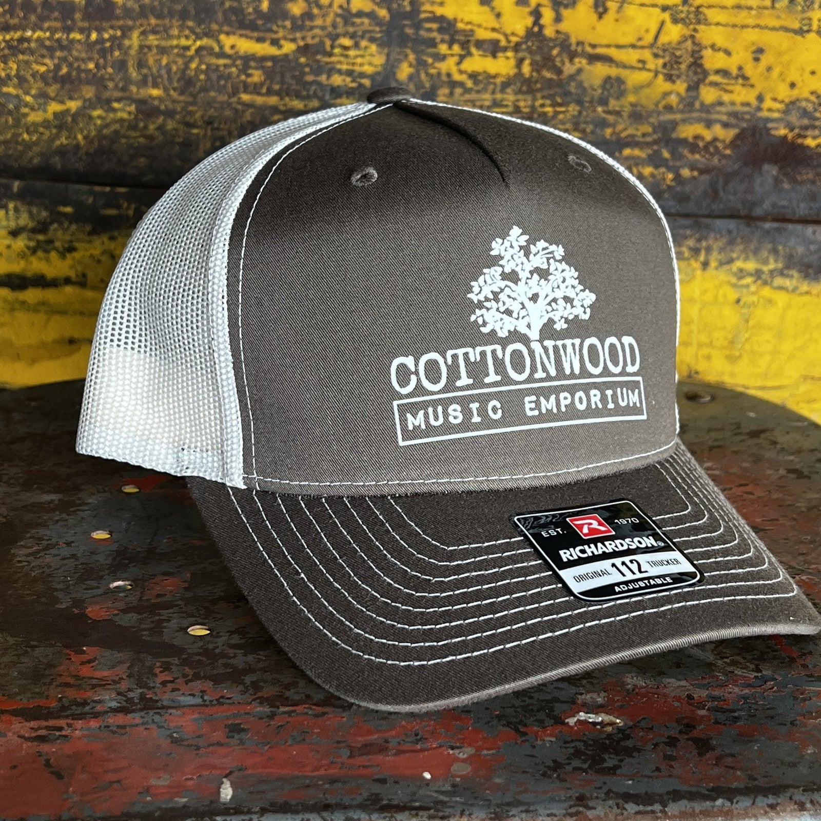 Cottonwood Music Emporium - Richardson Panel Trucker Hat - Chocolate Chip / Birch