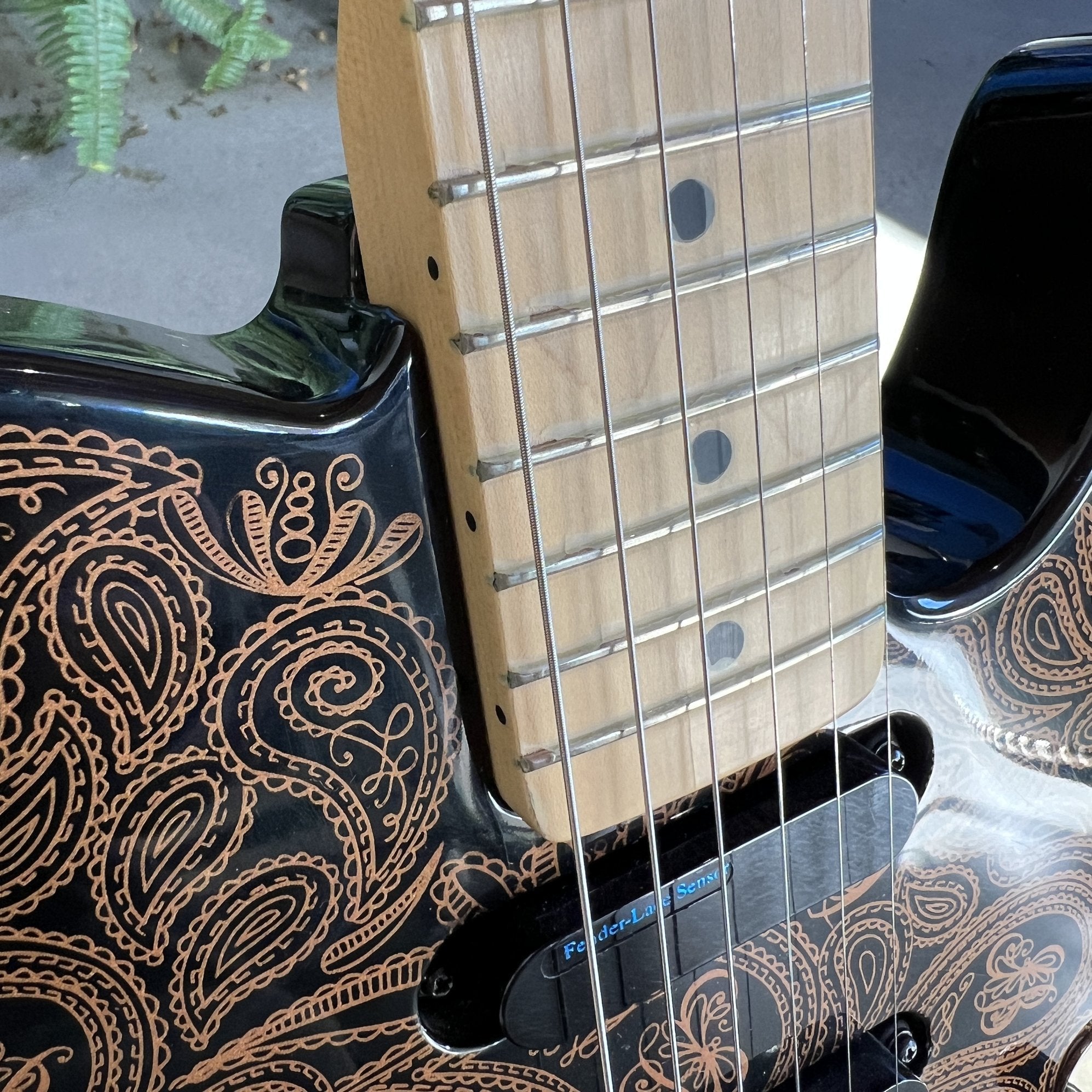 1994 Fender James Burton Telecaster - Black w/Gold Paisley