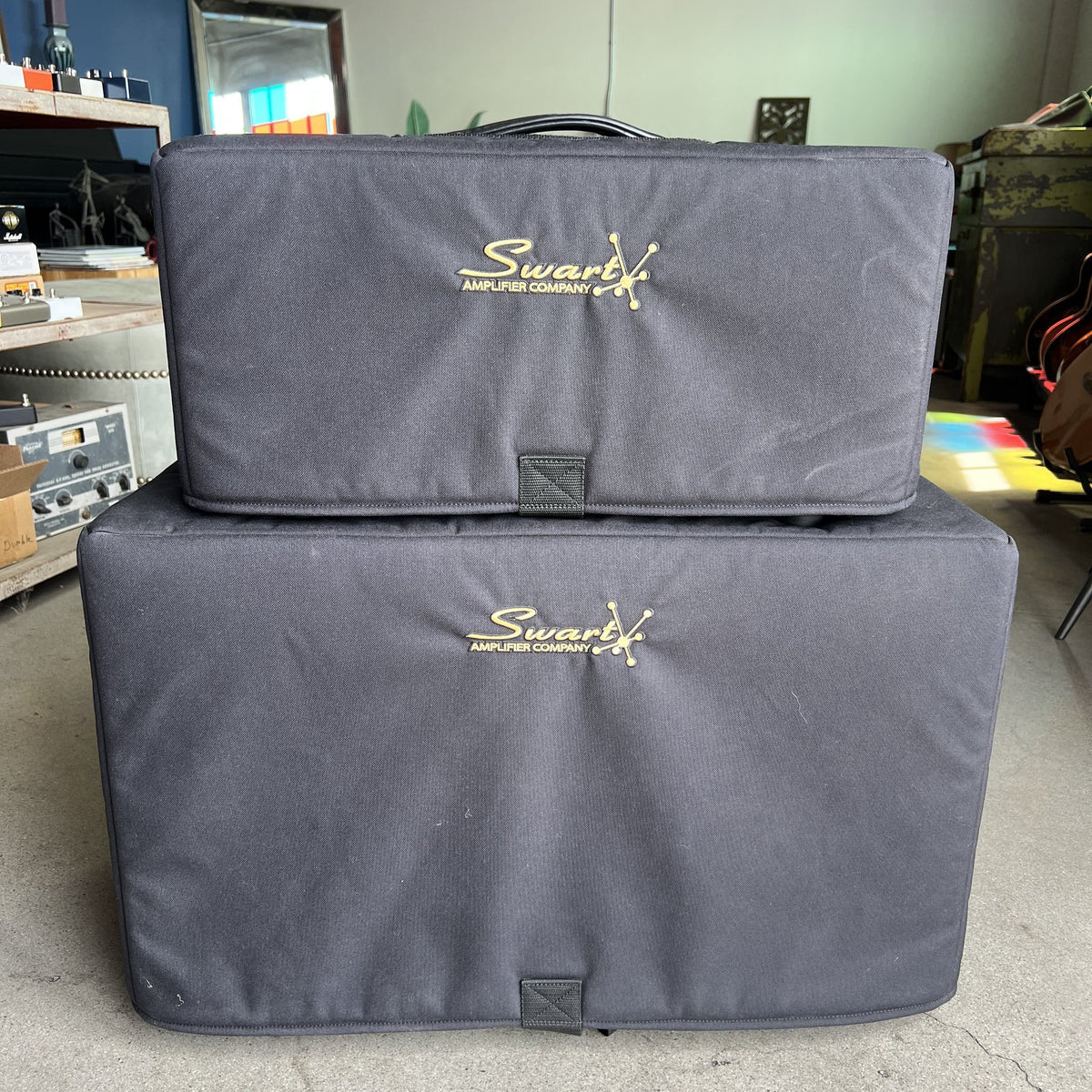 Swart Stereo Master 20 Head & Matching 2x12 Stereo Cabinet – Black Tweed (2019)