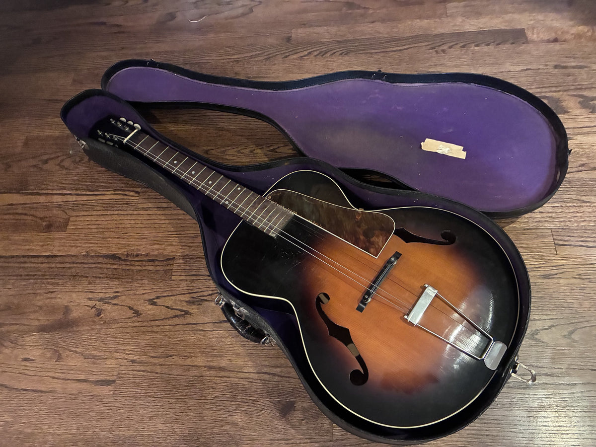 Vintage 1930’s Montgomery Ward Archtop Guitar & Case