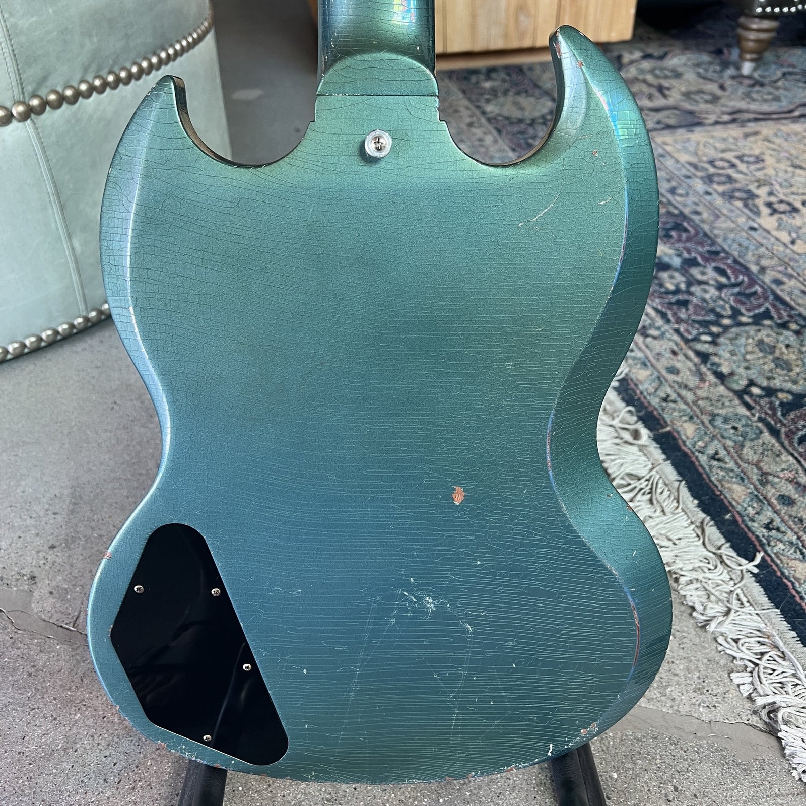 Gibson Custom Murphy Lab 1963 SG Special Reissue – Light Aged Antique Pelham Blue w/ Bigsby B5 (SN: 203423)
