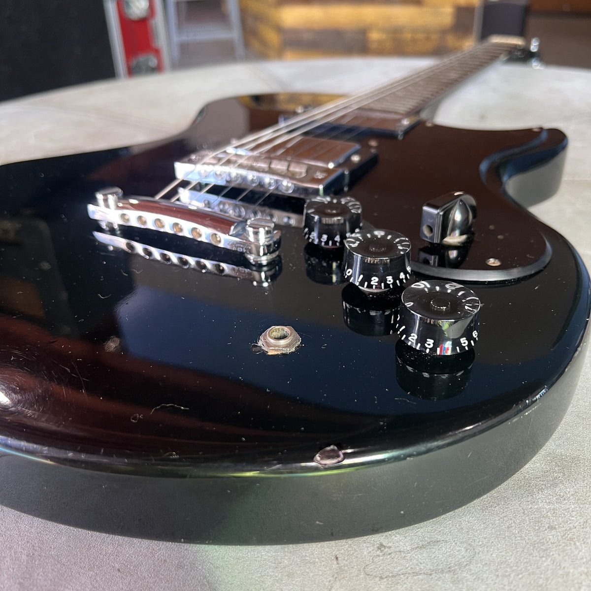 Vintage Mid-1970s Ibanez Model 2451 Lawsuit Era Electric Guitar Black w/ Case