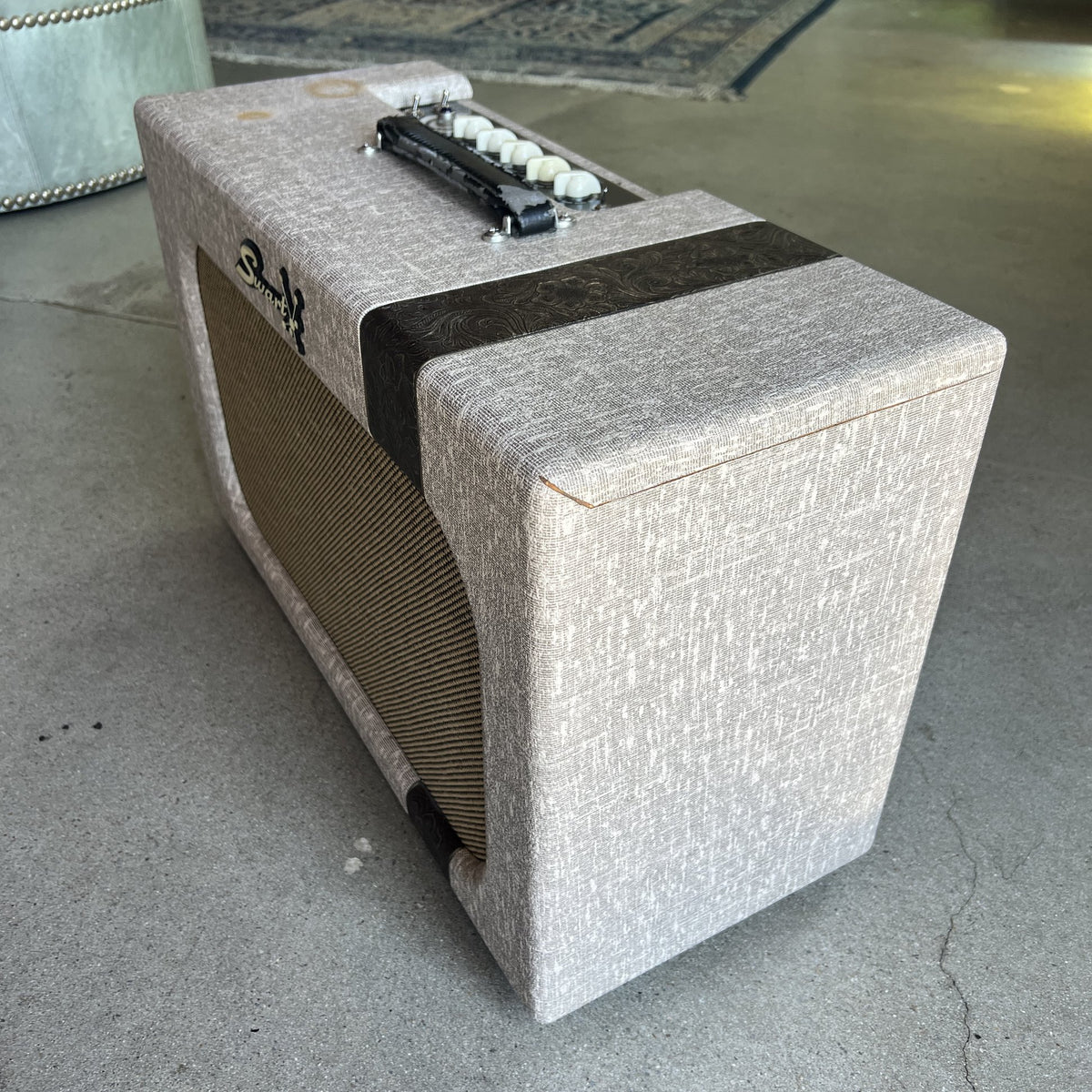Swart MOD 84 15-Watt Hand-Wired Tube Combo Amp – Brown Western Stripe (w/ Night Light Jr. Attenuator)