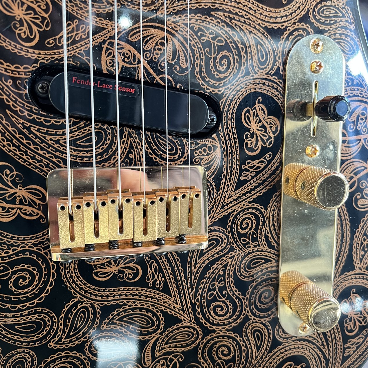 1994 Fender James Burton Telecaster - Black w/Gold Paisley