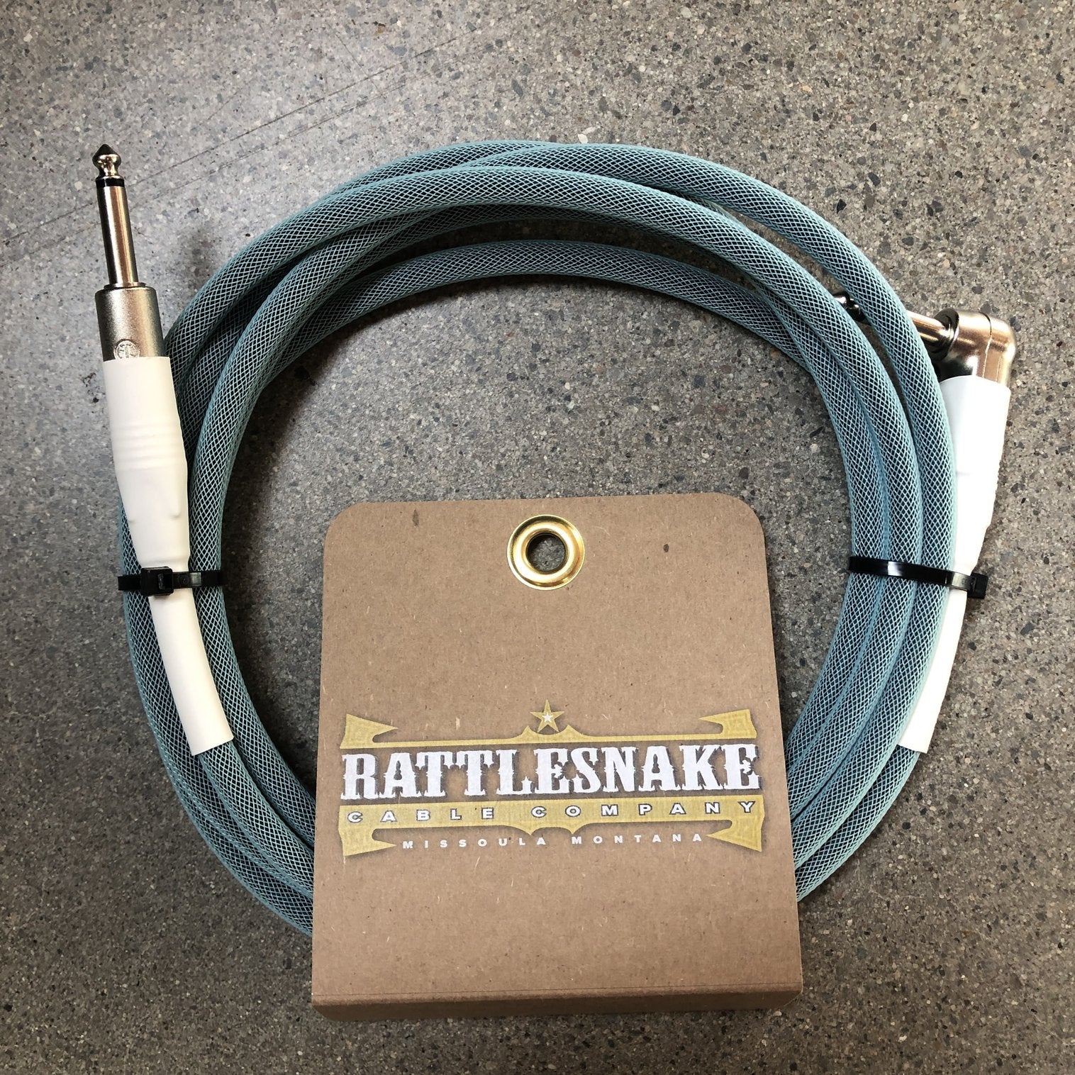 Rattlesnake Cable Company 10' Retro Sea Foam Guitar Cable - Mixed Plugs