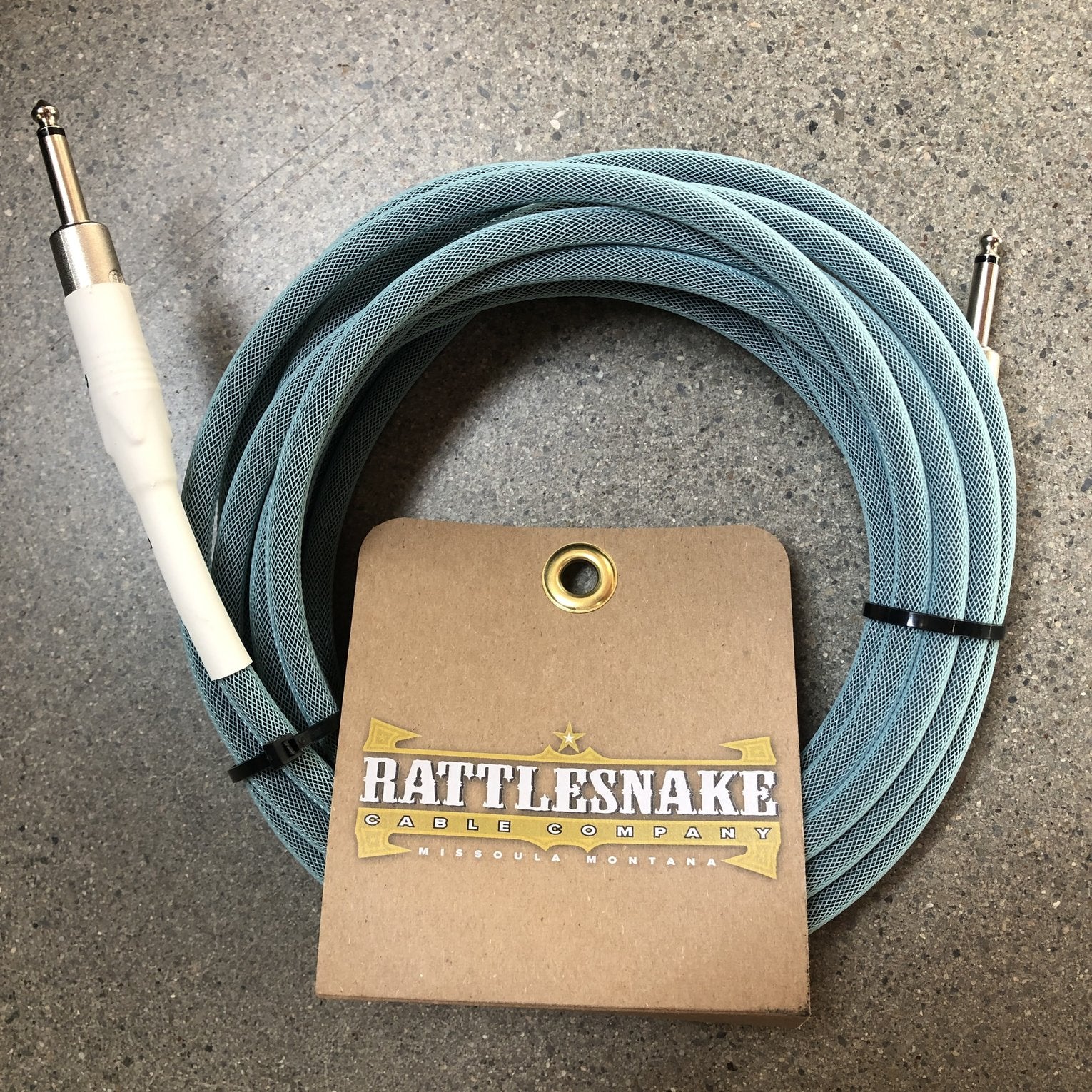 Rattlesnake Cable Company 20' Retro Sea Foam Guitar Cable - Straight Plugs